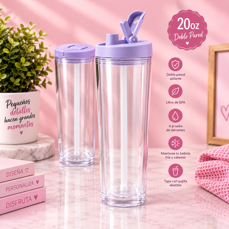 Vaso Snow Globe 20oz Acrilico
