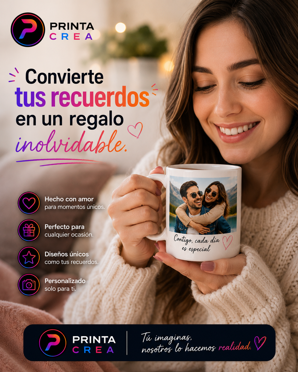 Taza Personalizada 11oz | Foto, Nombre, Logo o Diseño | Printa Crea