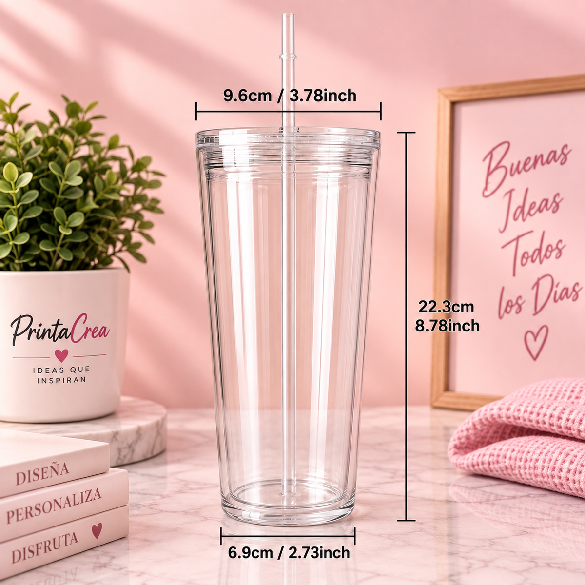 Vaso Snow Globe 24oz Acrilico