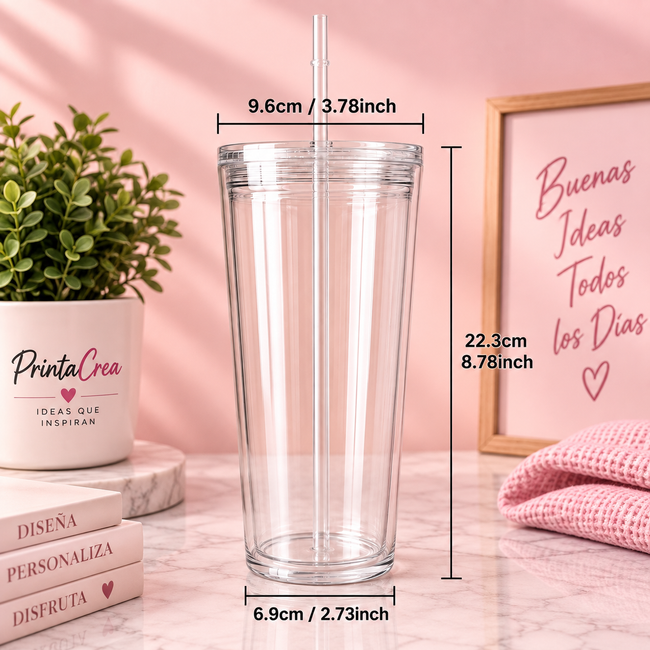 Vaso Snow Globe 24oz Acrilico