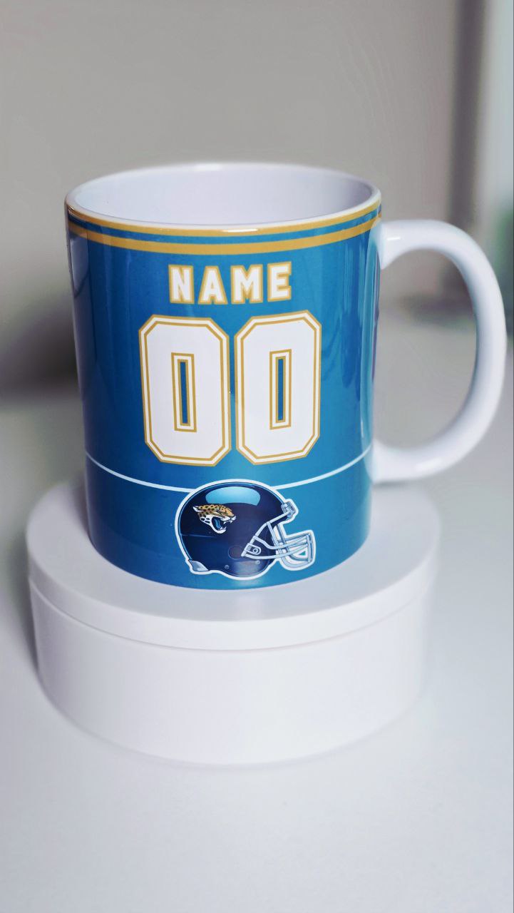 Personalized Football Mug – Custom Team, Name & Number Coffee Cup – Sports Gift