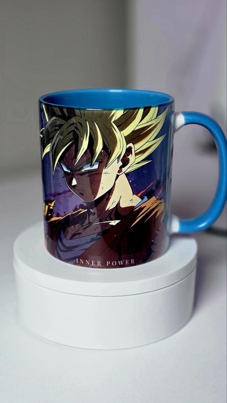 Taza Anime Personalizada 11oz – Diseño Energía Poder | Regalo para Fans