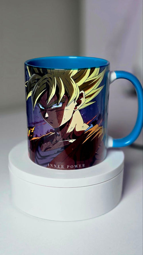Taza Anime Personalizada 11oz – Diseño Energía Poder | Regalo para Fans