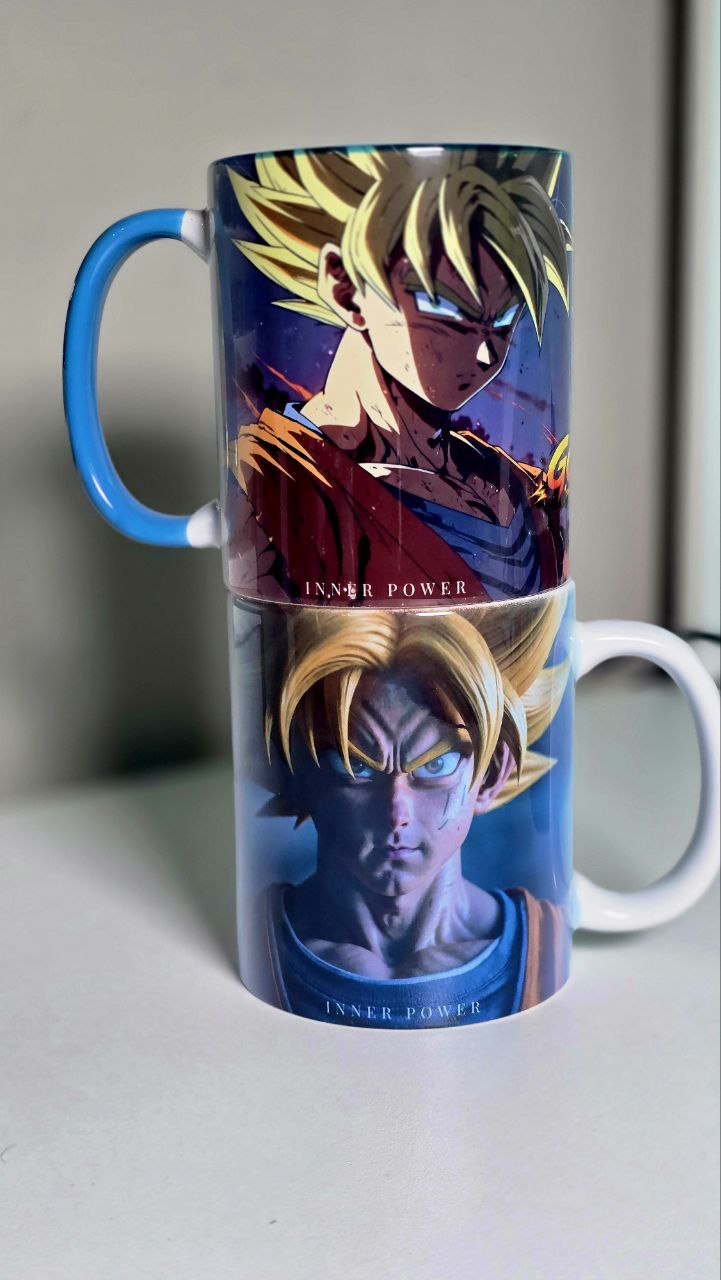 Taza Anime Personalizada 11oz – Diseño Energía Poder | Regalo para Fans